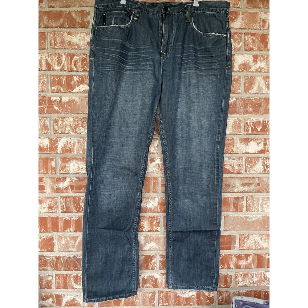 Tokyo 5 Five REI Slim Fit Men's Denim‎ Dark Jeans 38x32 Straight Leg Skinny Fit